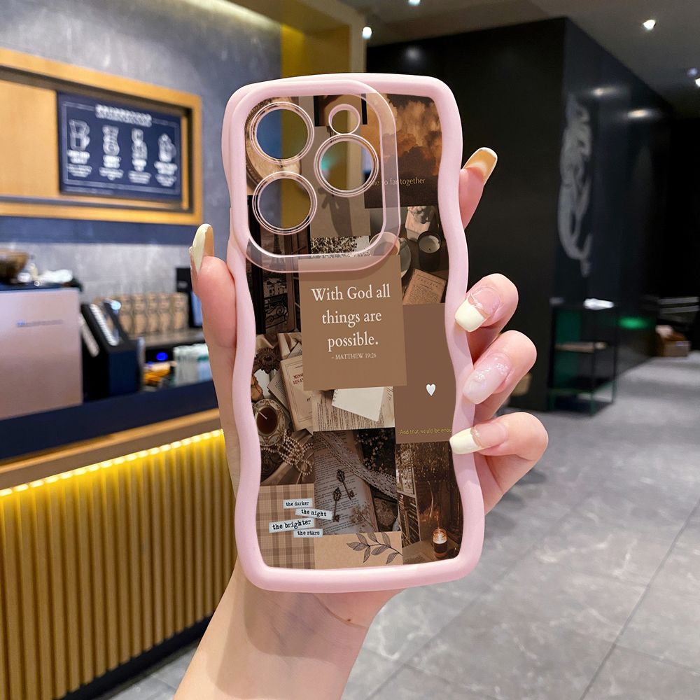For Tecno Camon 19 Pro NEO 20 30 POP 6 GO 7 Spark GO 2023 8C 9 10 Pro 20C With God all things are Possible Wave Frame Phone Case Anti Drop Cover