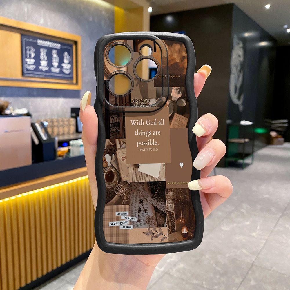 For Tecno Camon 19 Pro NEO 20 30 POP 6 GO 7 Spark GO 2023 8C 9 10 Pro 20C With God all things are Possible Wave Frame Phone Case Anti Drop Cover