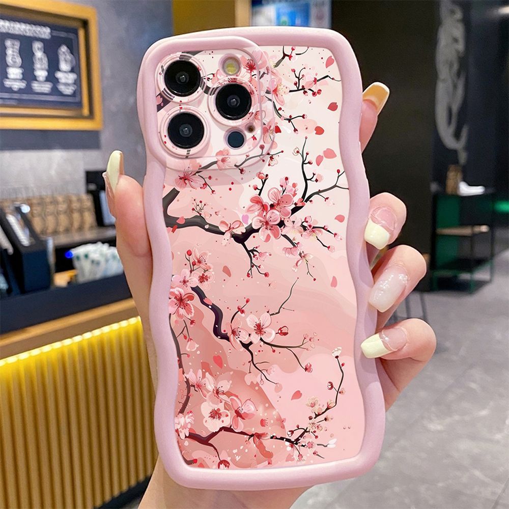 For iPhone 16 Pro Max 15 14 Plus 13 12 11 Pro Max Vintage Flower Retro Wave Frame Phone Case Anti Drop Cover