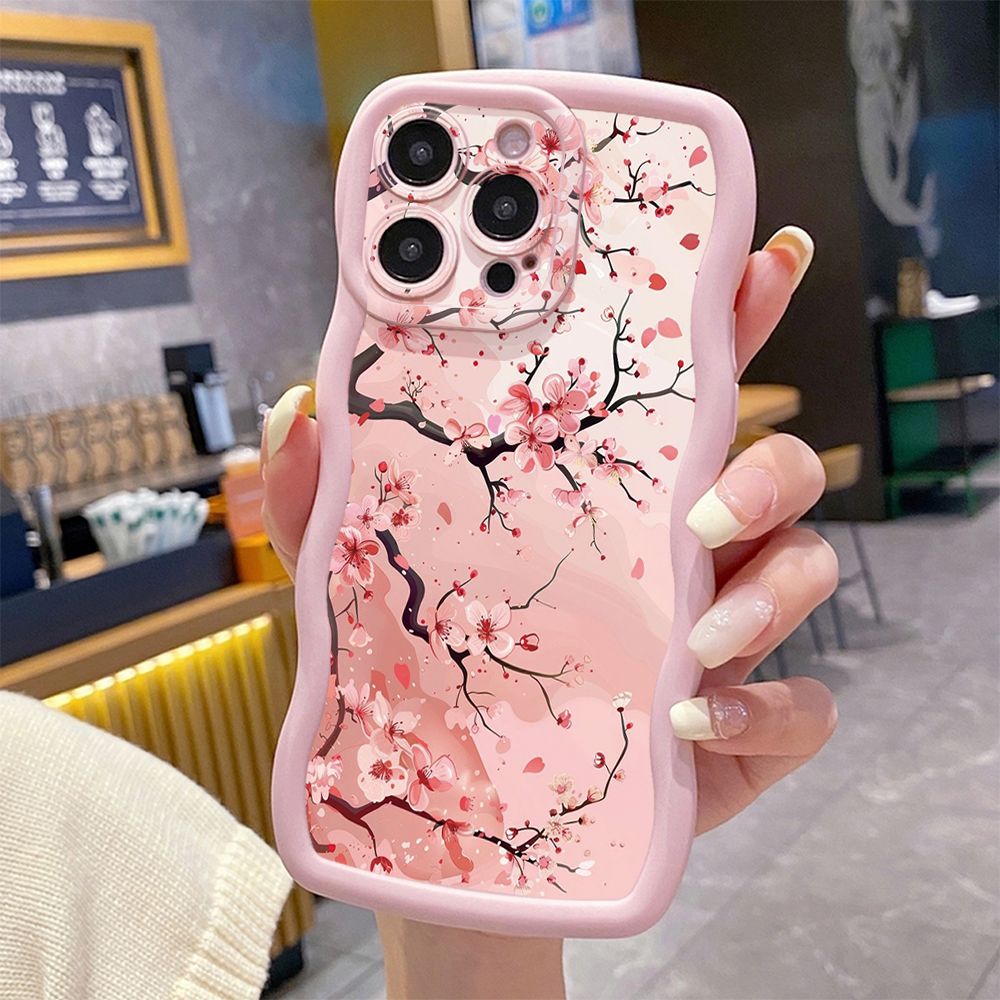 For iPhone 16 Pro Max 15 14 Plus 13 12 11 Pro Max Vintage Flower Retro Wave Frame Phone Case Anti Drop Cover