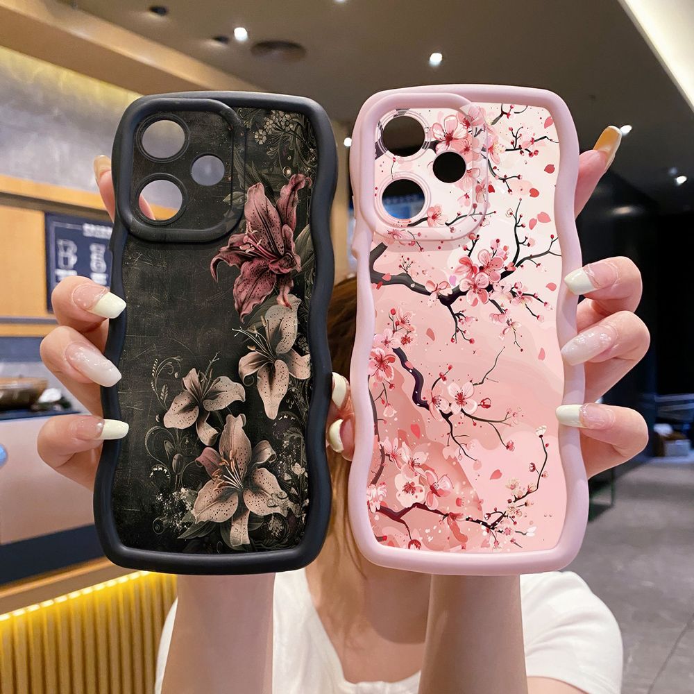 For Motorola MOTO E13 G13 G23 G30 G20 G10 G54 G64 Vintage Flower Retro Wave Frame Phone Case Anti Drop Cover
