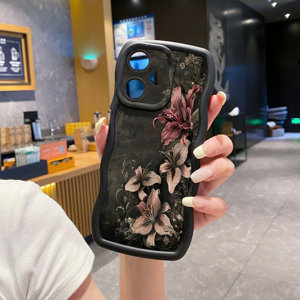 For Motorola MOTO E13 G13 G23 G30 G20 G10 G54 G64 Vintage Flower Retro Wave Frame Phone Case Anti Drop Cover