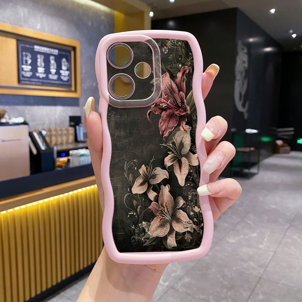 For Motorola MOTO E13 G13 G23 G30 G20 G10 G54 G64 Vintage Flower Retro Wave Frame Phone Case Anti Drop Cover