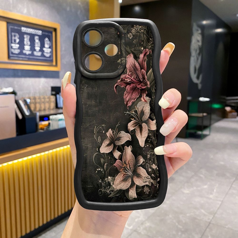 For Motorola MOTO E13 G13 G23 G30 G20 G10 G54 G64 Vintage Flower Retro Wave Frame Phone Case Anti Drop Cover