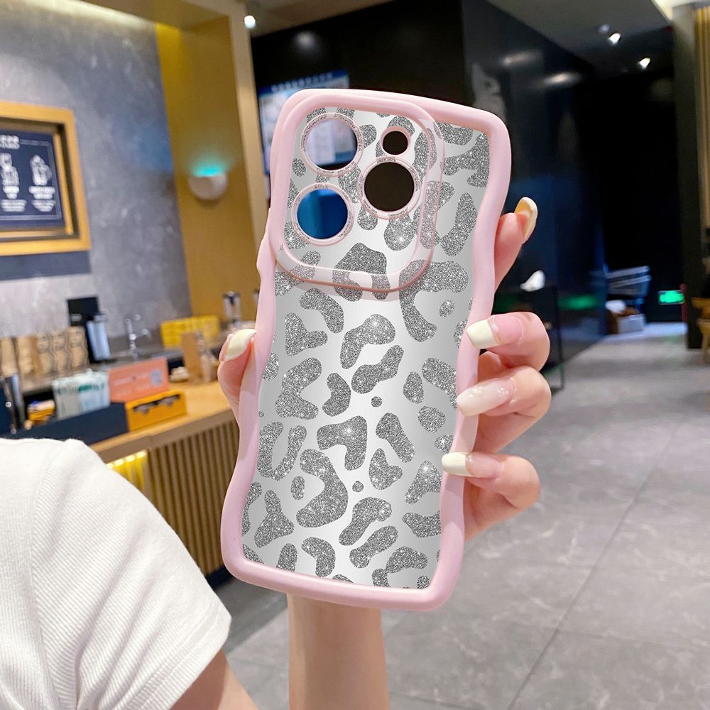 For Tecno Camon 19 Pro NEO 20 30 POP 6 GO 7 Spark GO 2023 8C 9 10 Pro 20C Gradient Leopard Wave Frame Phone Case Anti Drop Cover