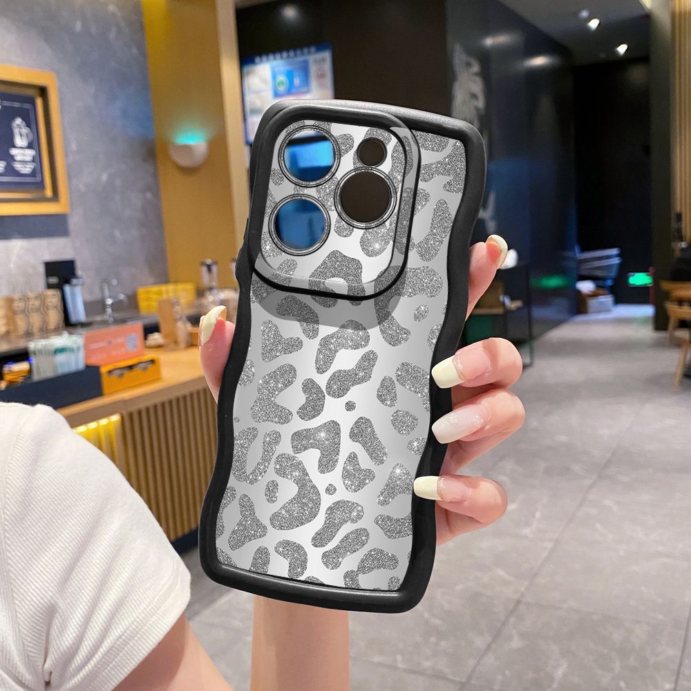 For Tecno Camon 19 Pro NEO 20 30 POP 6 GO 7 Spark GO 2023 8C 9 10 Pro 20C Gradient Leopard Wave Frame Phone Case Anti Drop Cover