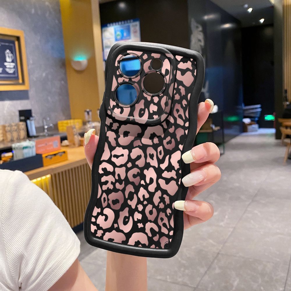 For Tecno Camon 19 Pro NEO 20 30 POP 6 GO 7 Spark GO 2023 8C 9 10 Pro 20C Gradient Leopard Wave Frame Phone Case Anti Drop Cover