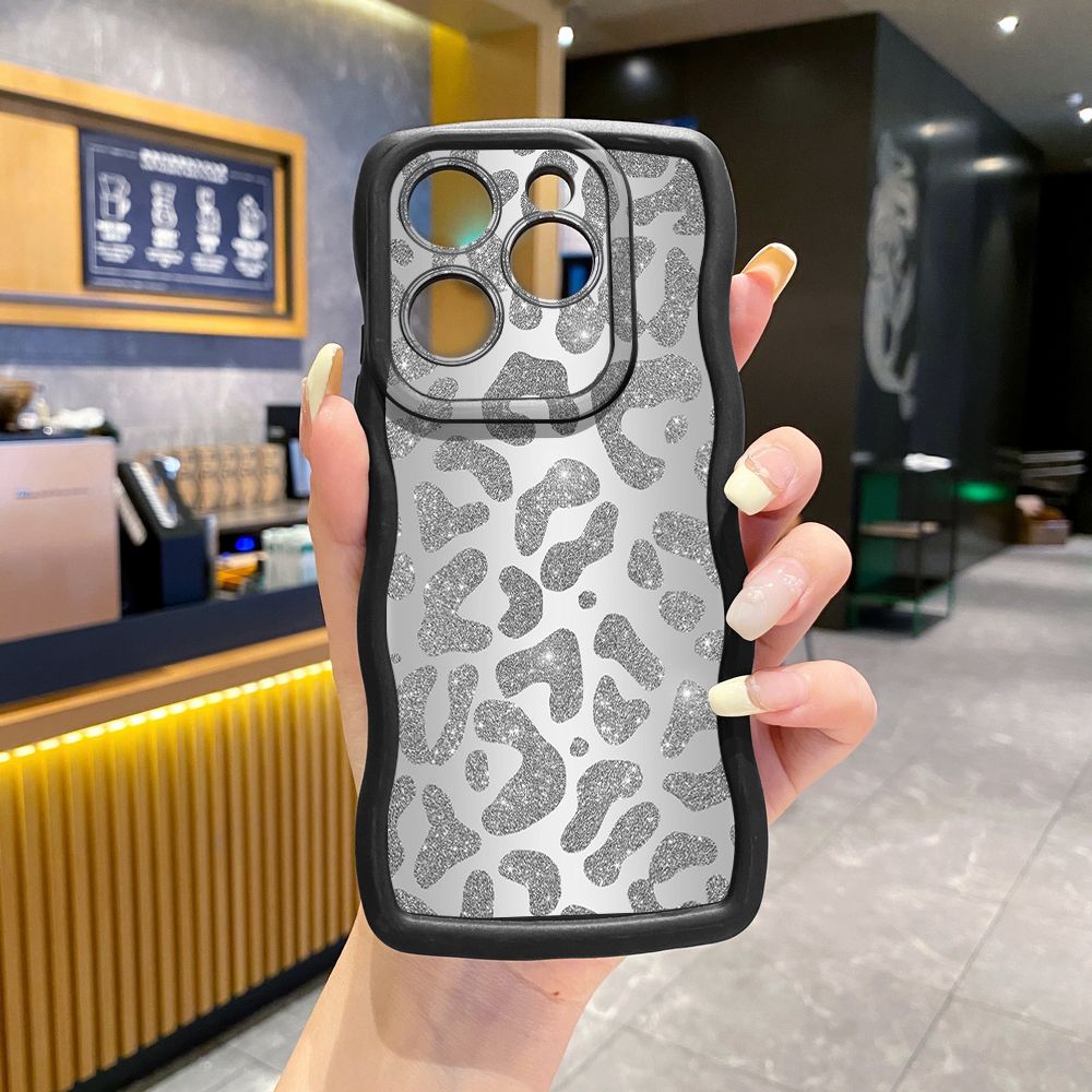 For Tecno Camon 19 Pro NEO 20 30 POP 6 GO 7 Spark GO 2023 8C 9 10 Pro 20C Gradient Leopard Wave Frame Phone Case Anti Drop Cover