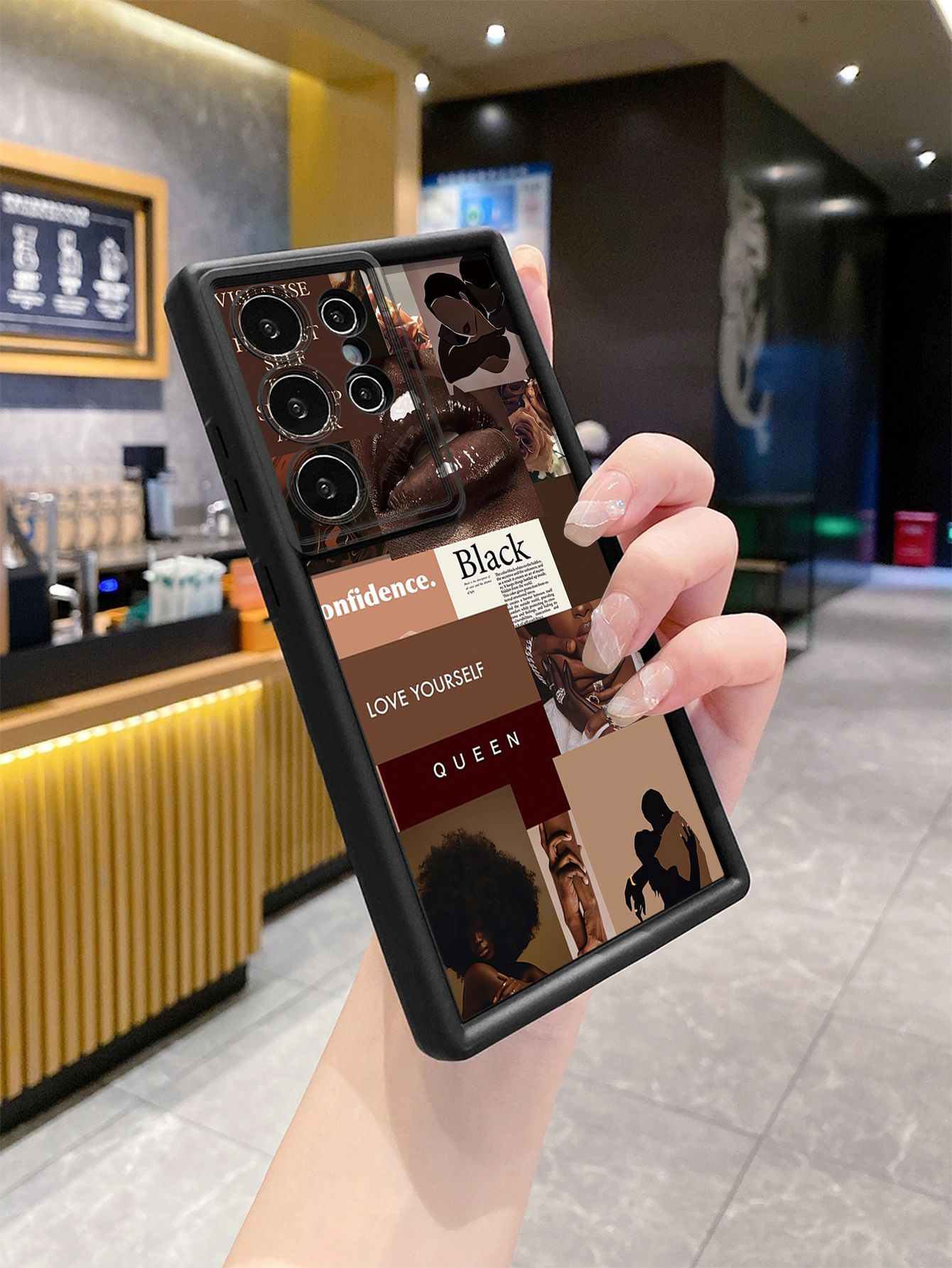 for Samsung Galaxy S24 S23 Ultra S22 Plus S21 FE S20 Cute Coffee Cat Full Protective Phone Case Anti Drop Cover