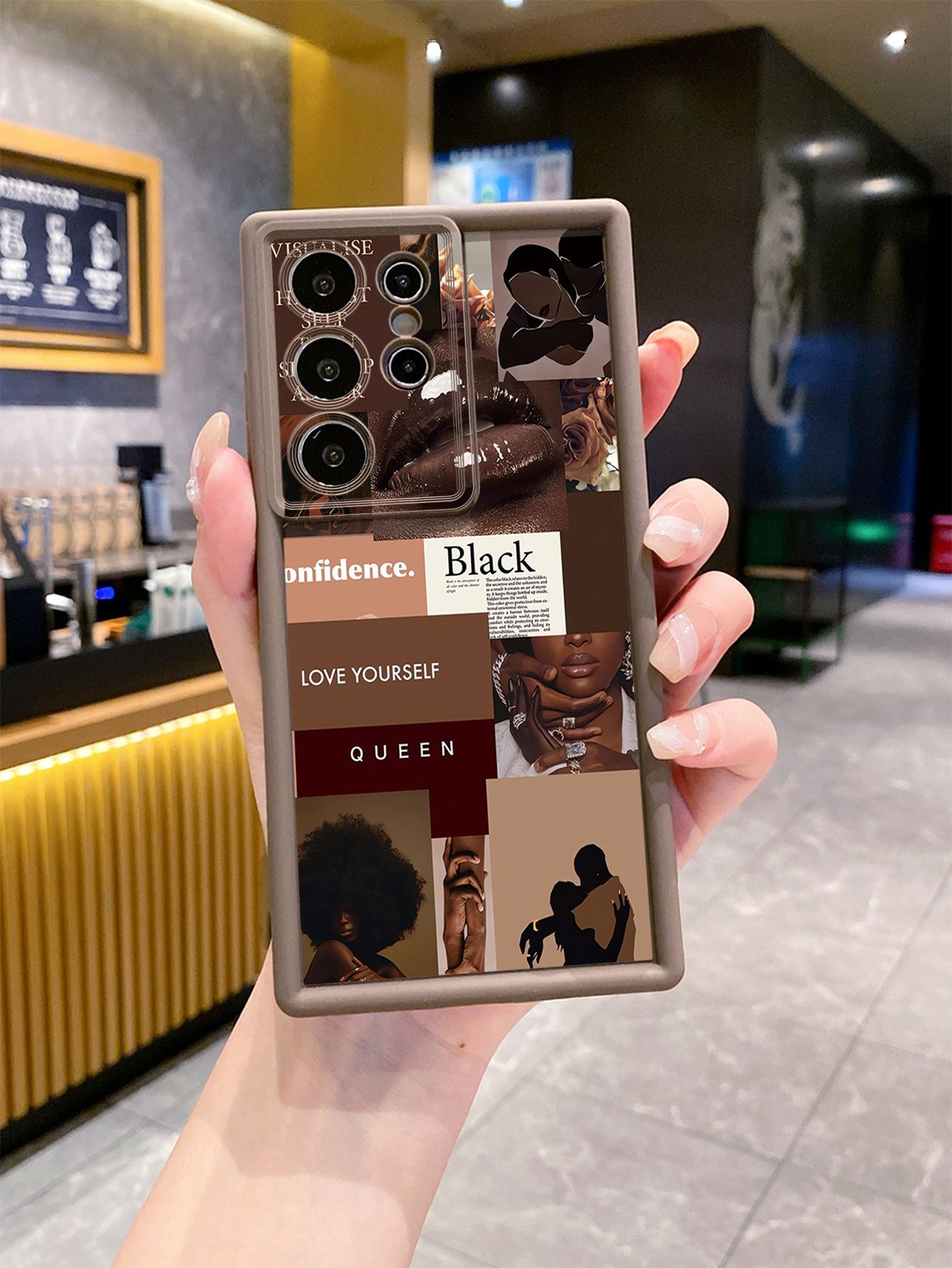 for Samsung Galaxy S24 S23 Ultra S22 Plus S21 FE S20 Cute Coffee Cat Full Protective Phone Case Anti Drop Cover