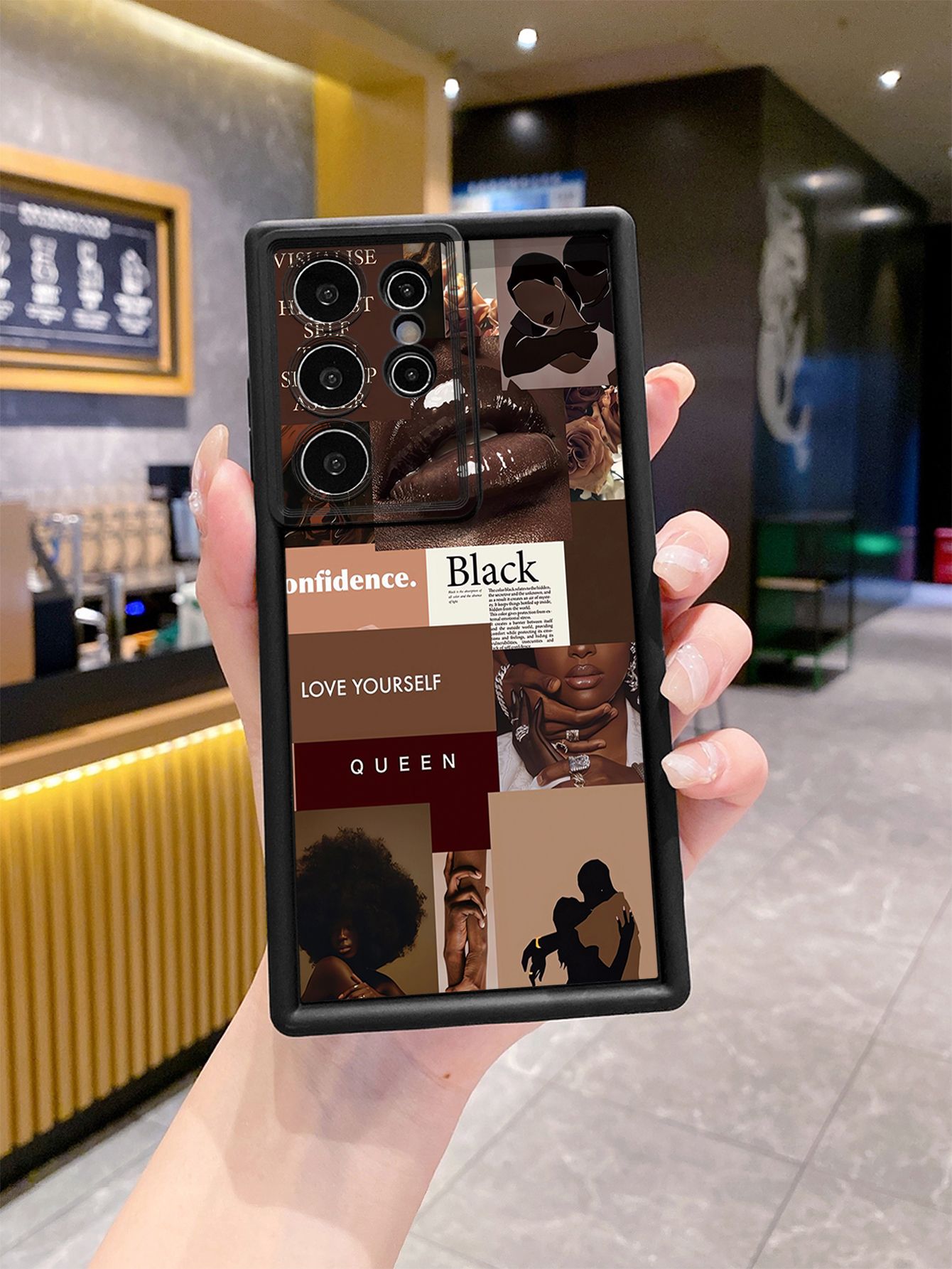 for Samsung Galaxy S24 S23 Ultra S22 Plus S21 FE S20 Cute Coffee Cat Full Protective Phone Case Anti Drop Cover