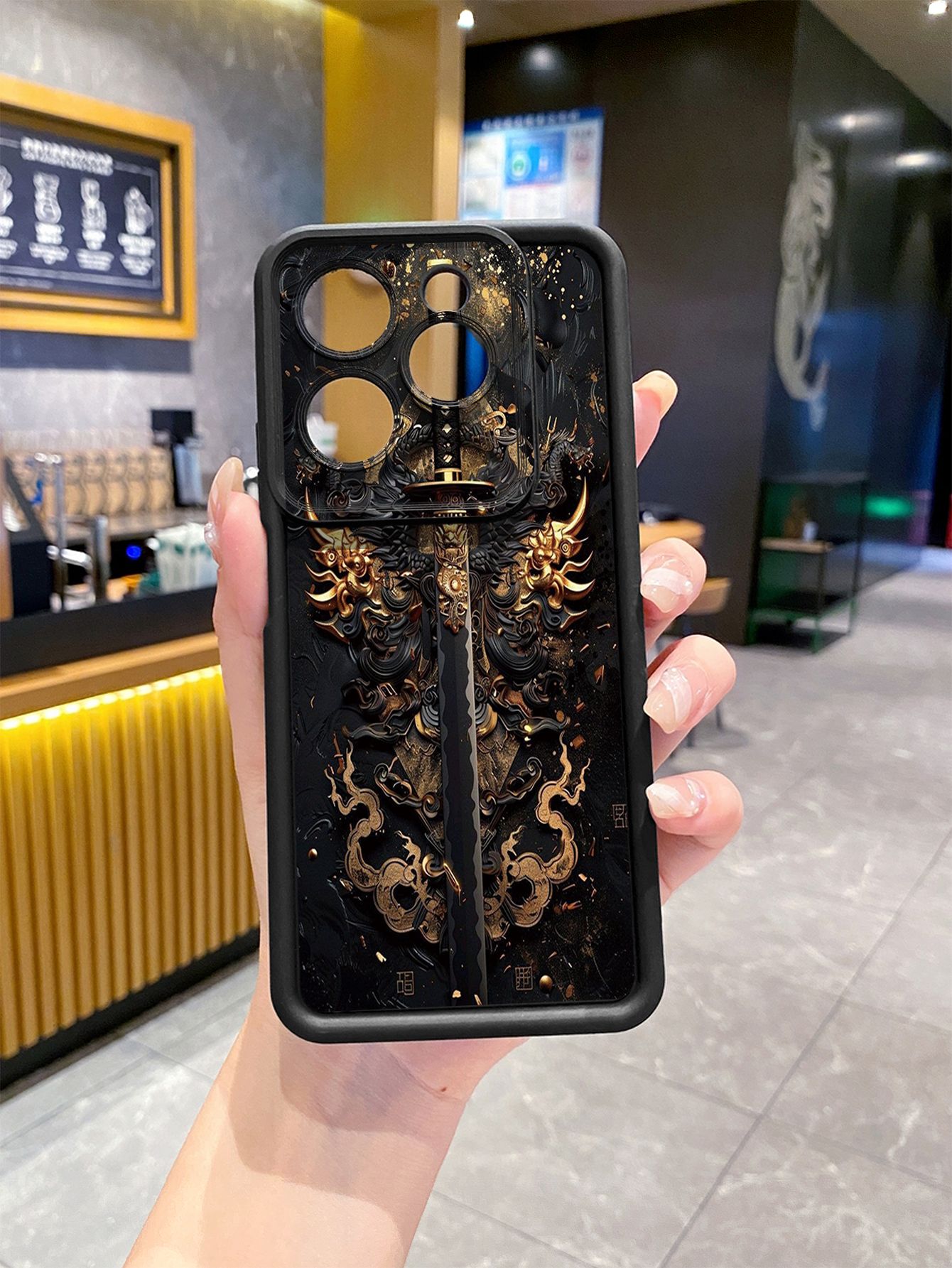 for Infinix Hot 40i 40 Pro 30 Play Note 30 Smart 8 Dragon Pattern Sword Full Protective Phone Case Anti Drop Cover
