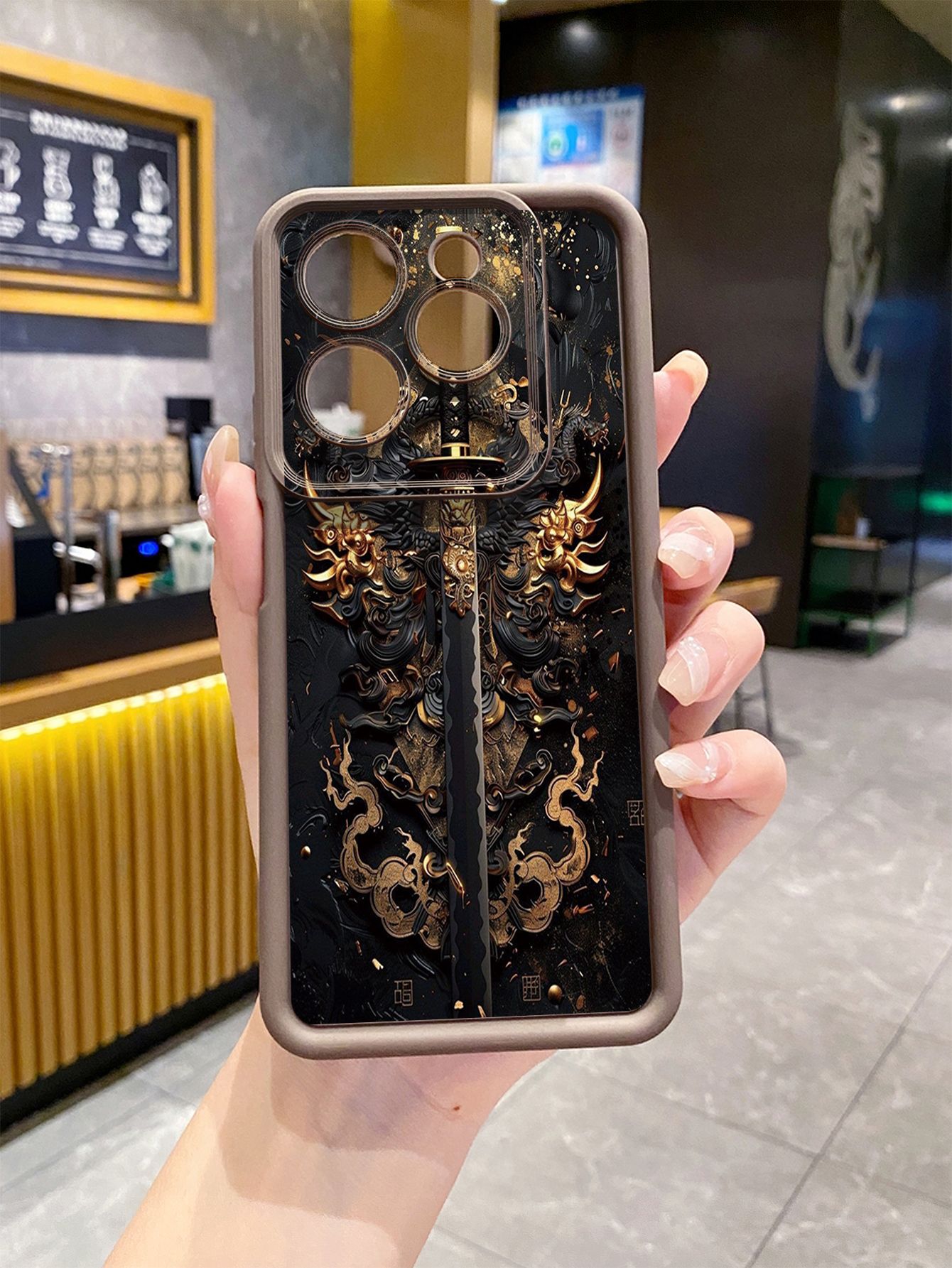 for Infinix Hot 40i 40 Pro 30 Play Note 30 Smart 8 Dragon Pattern Sword Full Protective Phone Case Anti Drop Cover