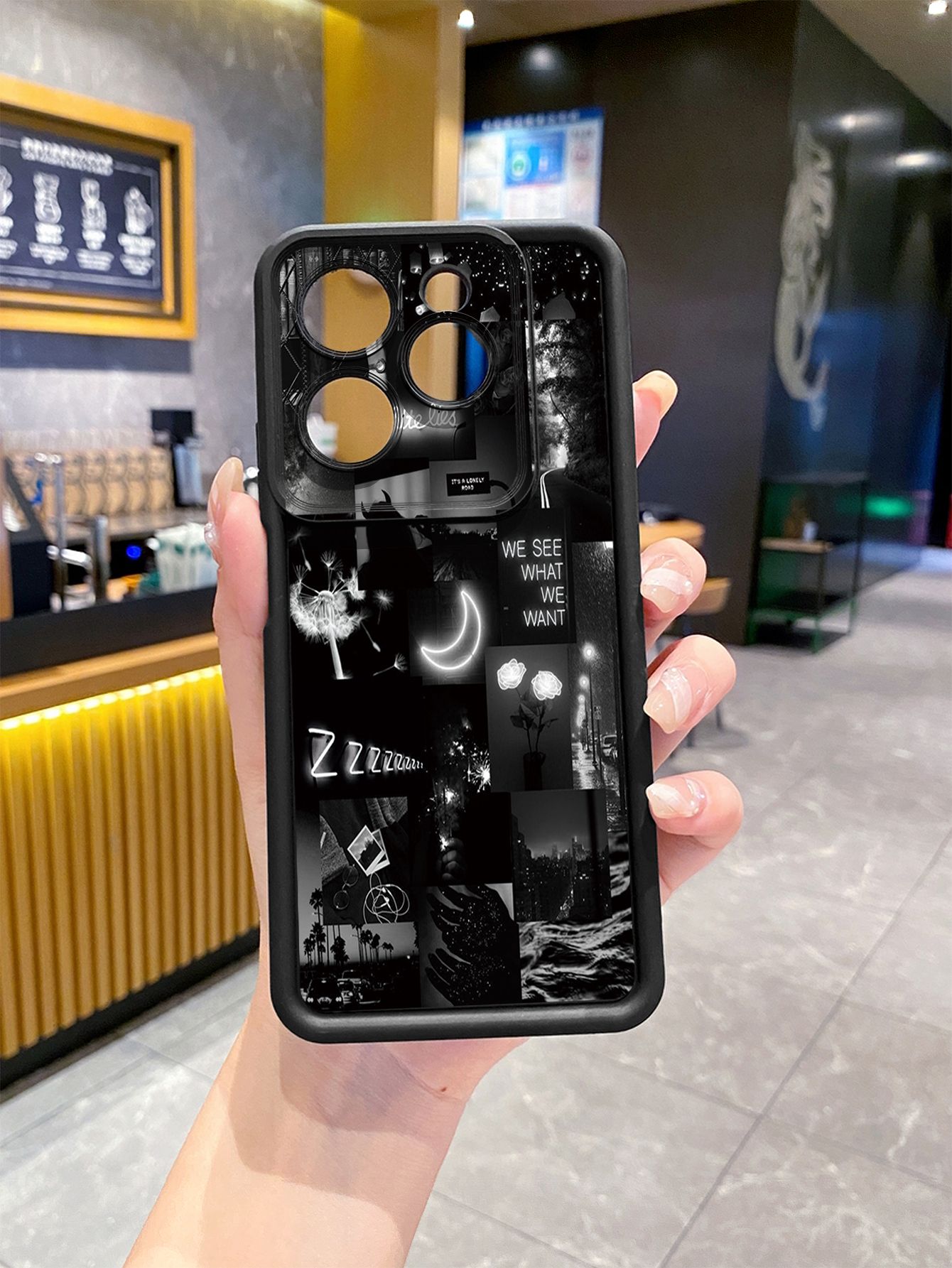 for Infinix Hot 40i 40 Pro 30 Play Note 30 Smart 8 Black Moon Wine Painting Full Protective Phone Case Anti Drop Cover