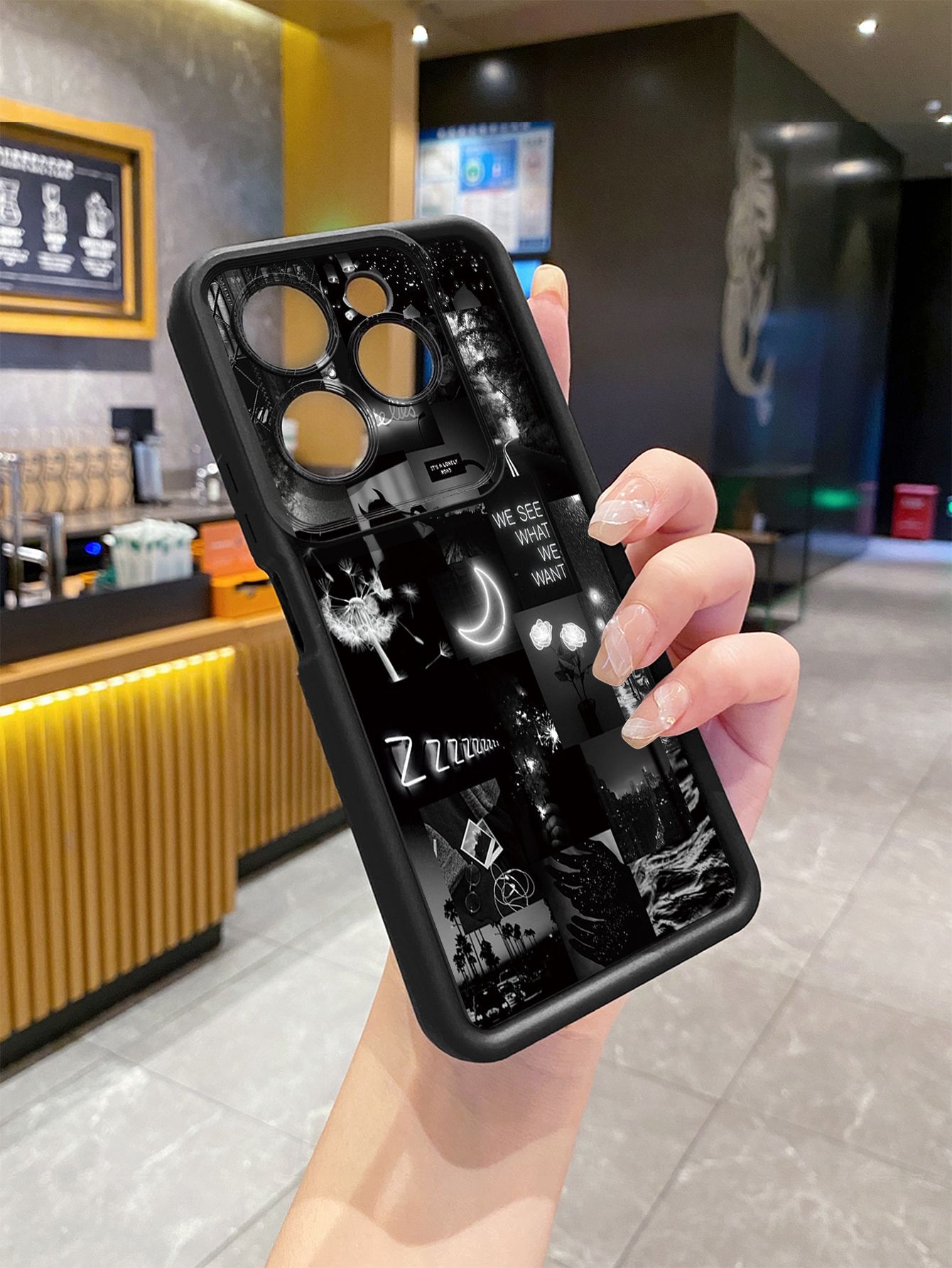 for Infinix Hot 40i 40 Pro 30 Play Note 30 Smart 8 Black Moon Wine Painting Full Protective Phone Case Anti Drop Cover