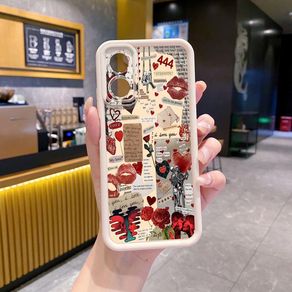 for Realme C67 C53 C51 Note 50 C21Y C25Y C33 C30 C35 9i Blue Art Flower Full Protective Phone Case Anti Drop Cover