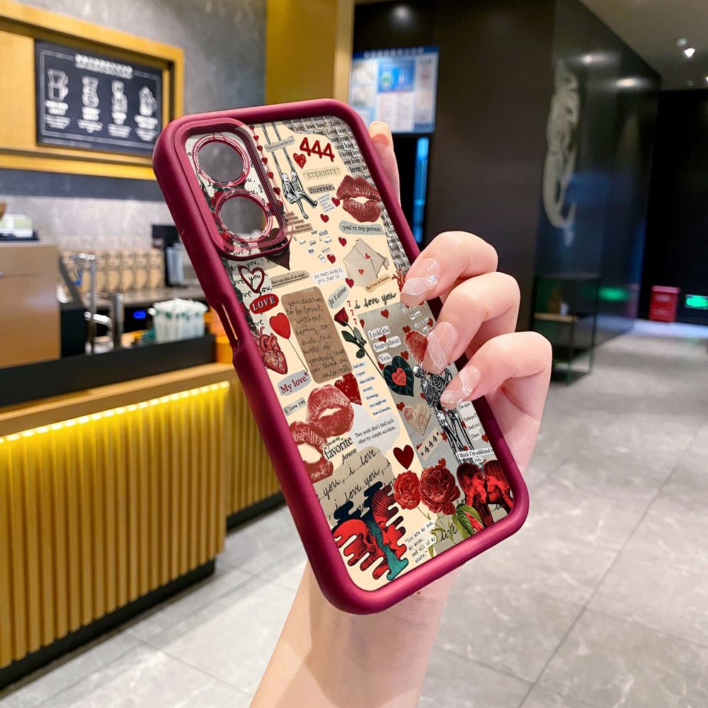 for Realme C67 C53 C51 Note 50 C21Y C25Y C33 C30 C35 9i Blue Art Flower Full Protective Phone Case Anti Drop Cover