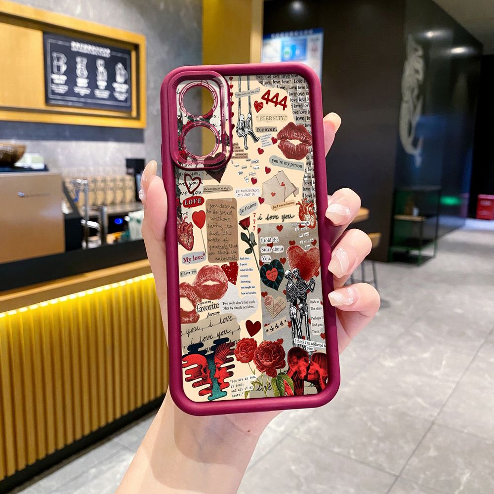 for Realme C67 C53 C51 Note 50 C21Y C25Y C33 C30 C35 9i Blue Art Flower Full Protective Phone Case Anti Drop Cover