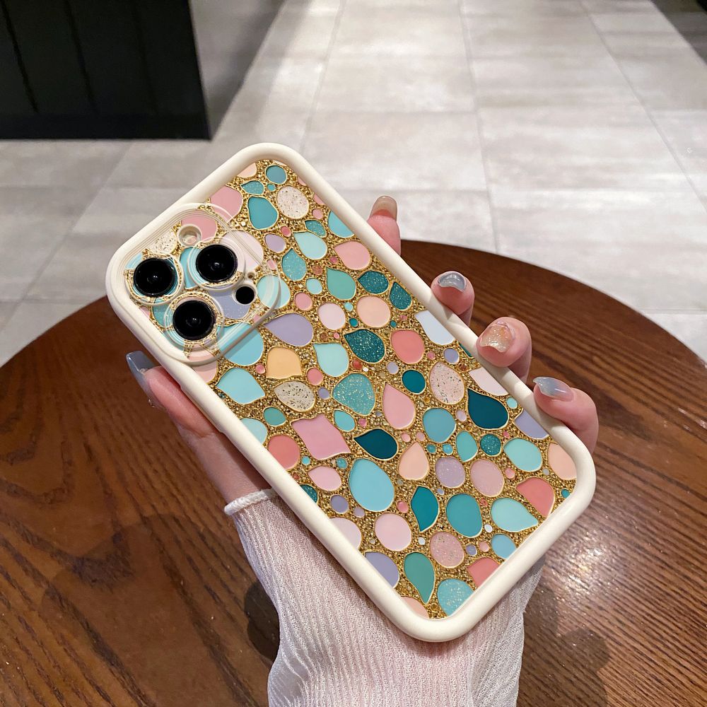 for iPhone 15 Pro Max 14 Plus 13 12 11 XR 8 7 SE 2022 XS Green Jade Print Full Protective Phone Case Anti Drop Cover