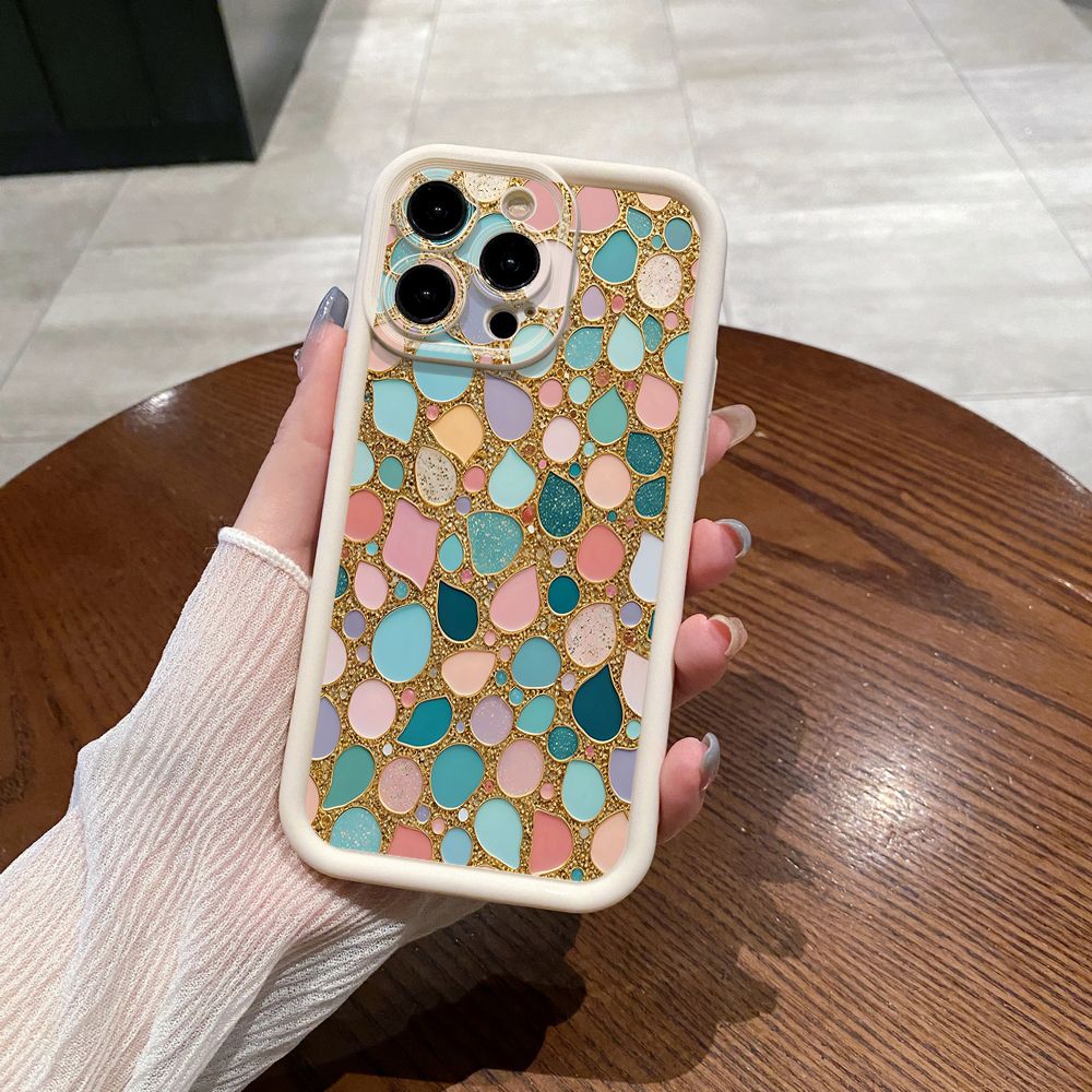 for iPhone 15 Pro Max 14 Plus 13 12 11 XR 8 7 SE 2022 XS Green Jade Print Full Protective Phone Case Anti Drop Cover