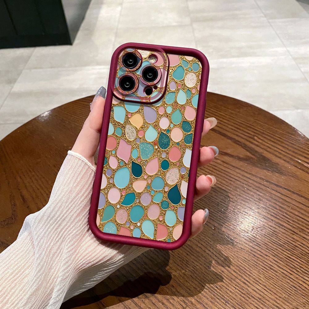 for iPhone 15 Pro Max 14 Plus 13 12 11 XR 8 7 SE 2022 XS Green Jade Print Full Protective Phone Case Anti Drop Cover