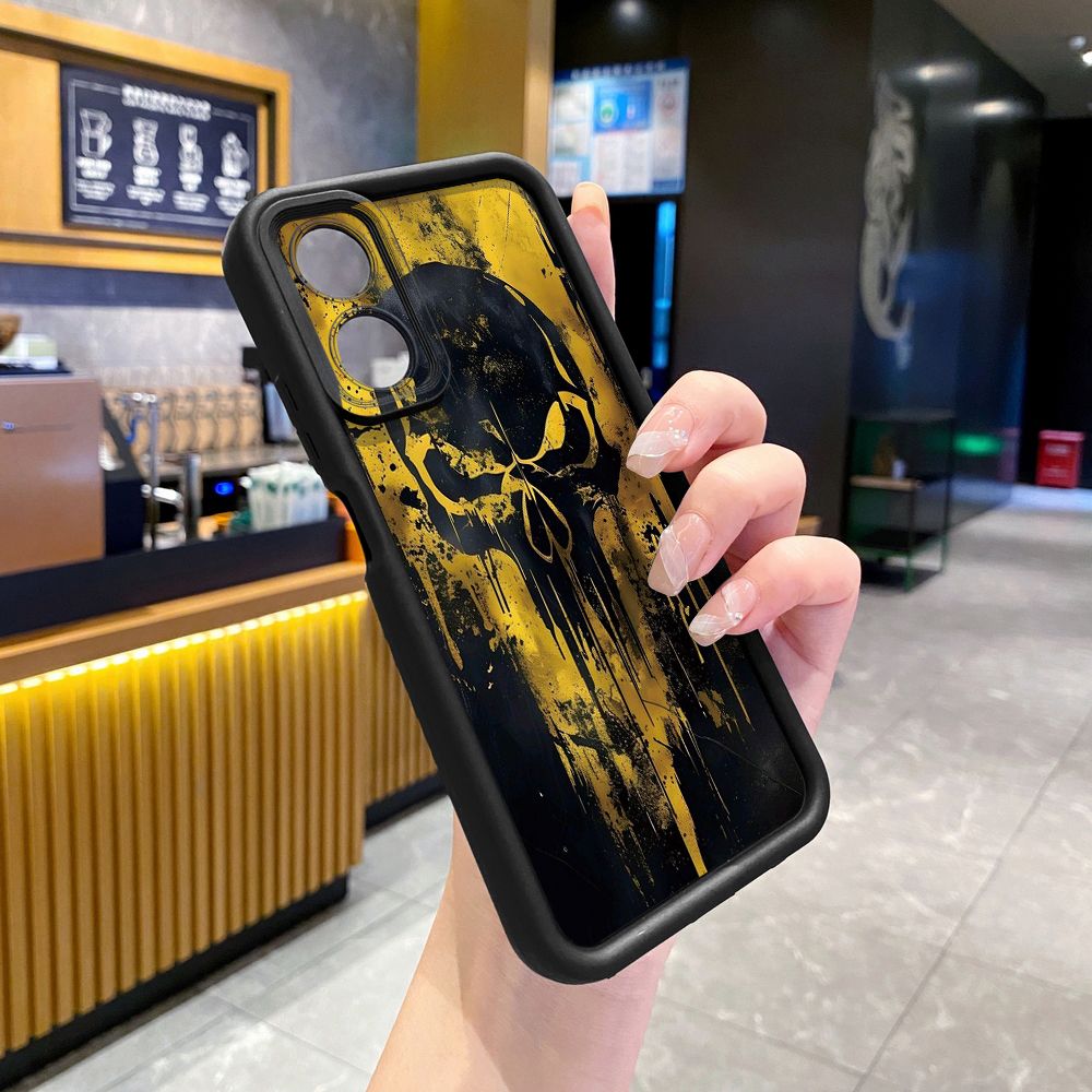 for OPPO A60 A18 A38 A17 A16 A57 A77 4G A59 A98 A78 A58 5G Golden Skeleton Full Protective Phone Case Anti Drop Cover