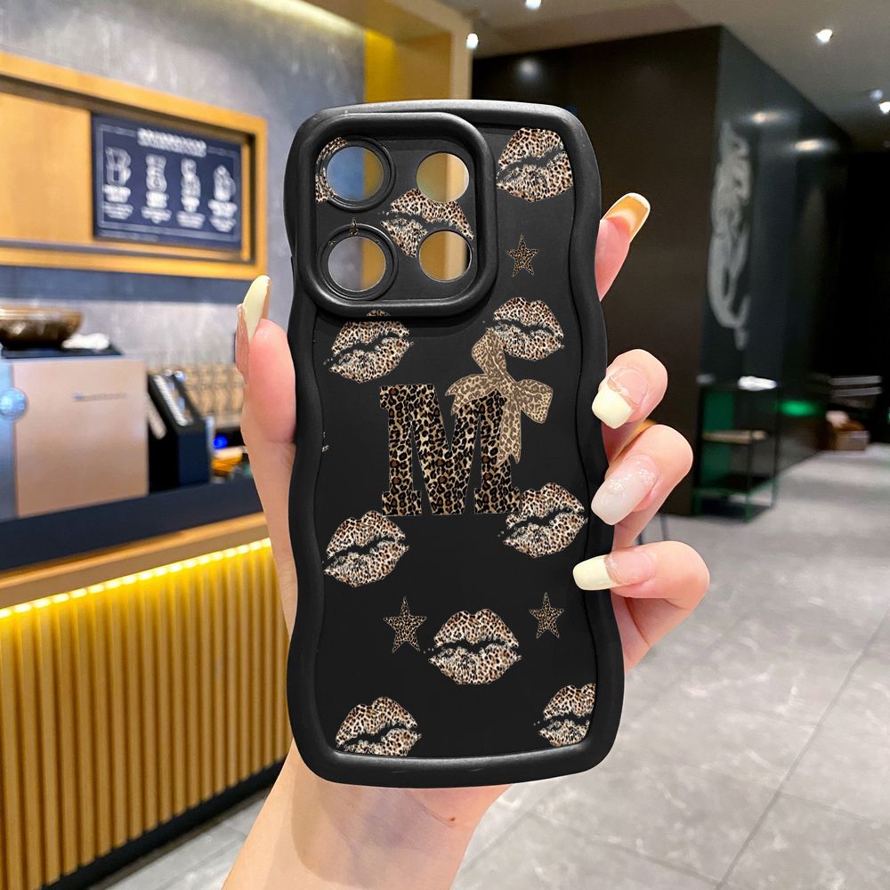 For Xiaomi Redmi Note 13 Pro 5G 12S 12 Turbo 11S 13C 12C Hot Leopard Mouth Wave Frame Phone Case Anti Drop Cover