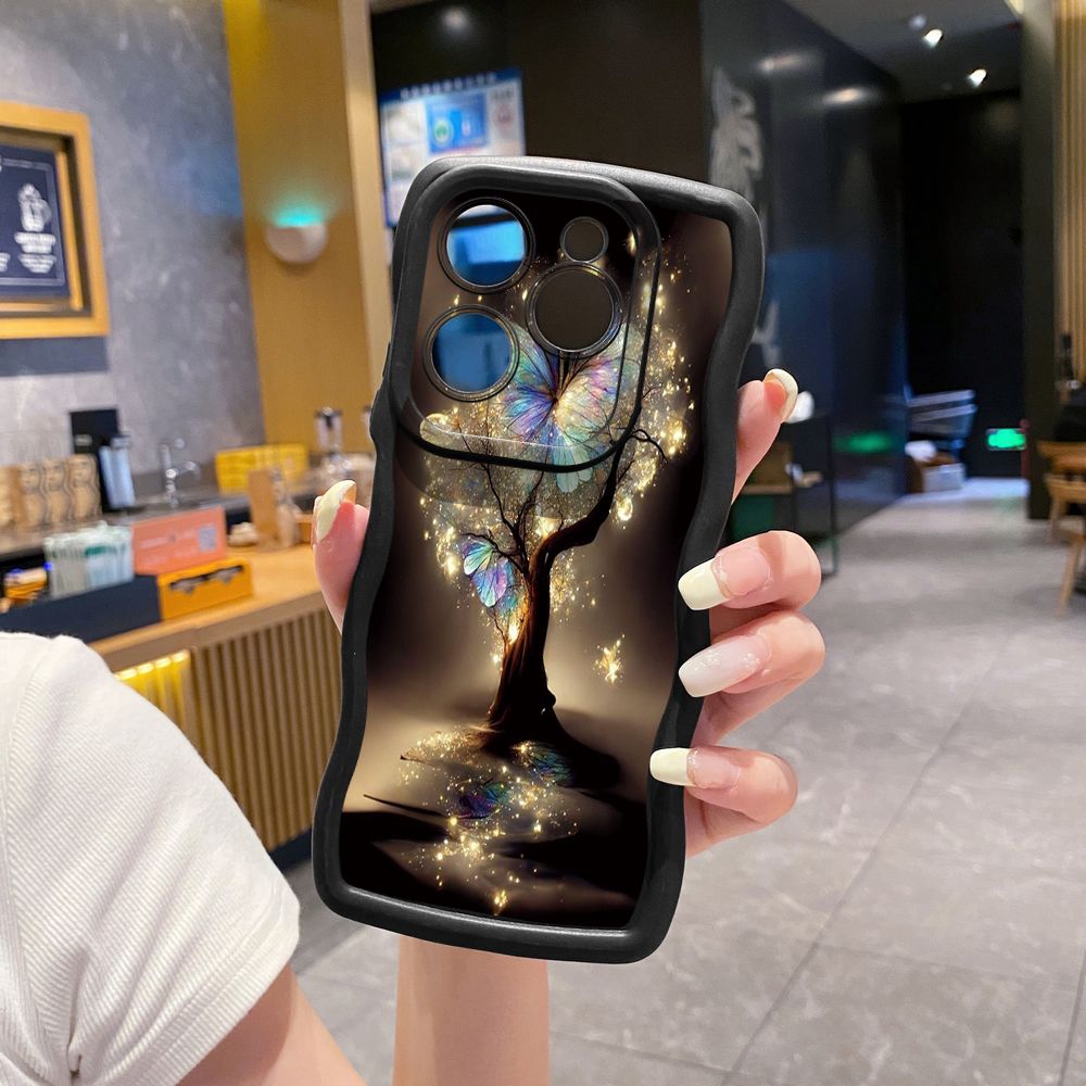 For Tecno Camon 19 Pro NEO 20 30 POP 6 GO 7 Spark GO 2023 8C 9 10 Pro 20C Crystal Butterfly Wave Frame Phone Case Anti Drop Cover