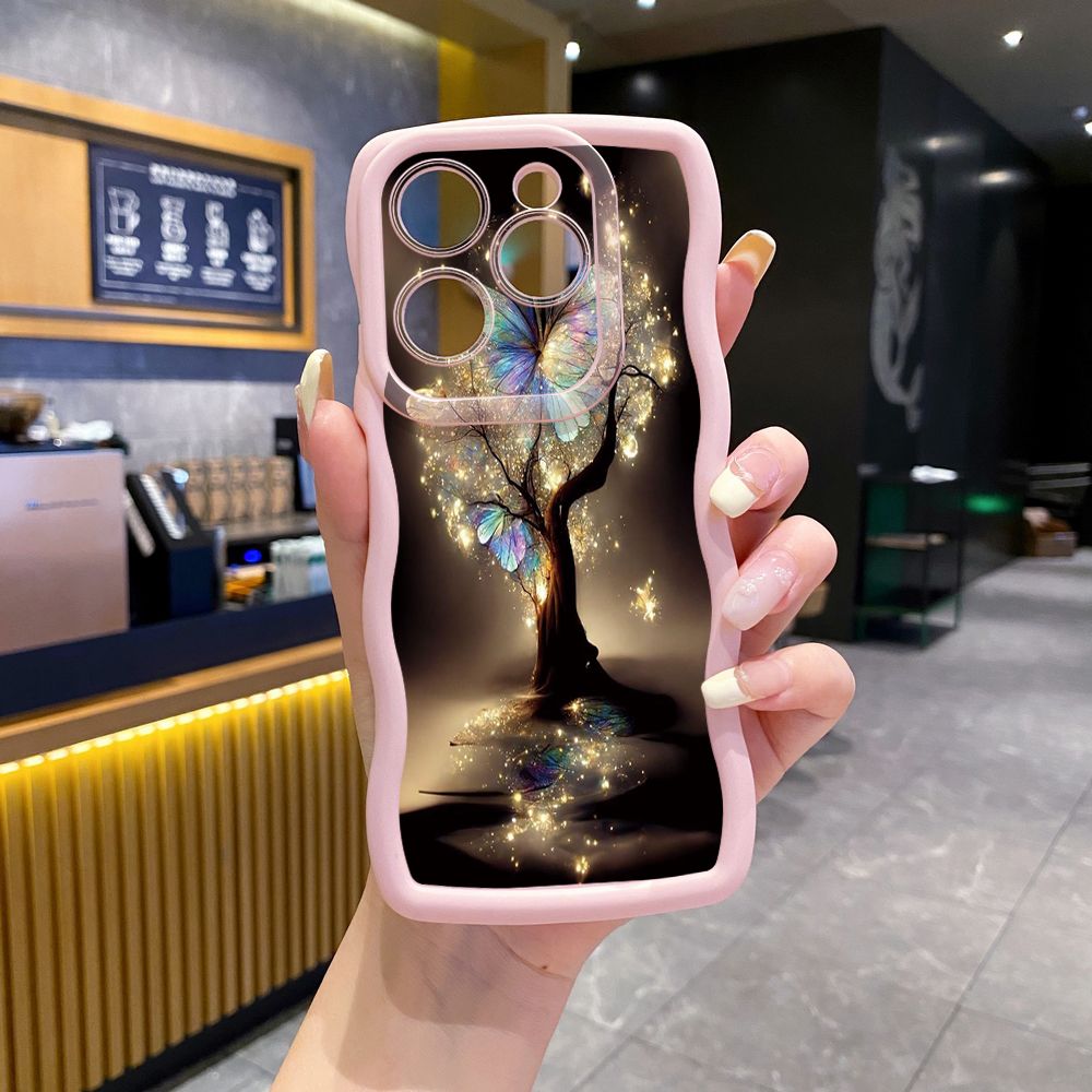 For Tecno Camon 19 Pro NEO 20 30 POP 6 GO 7 Spark GO 2023 8C 9 10 Pro 20C Crystal Butterfly Wave Frame Phone Case Anti Drop Cover