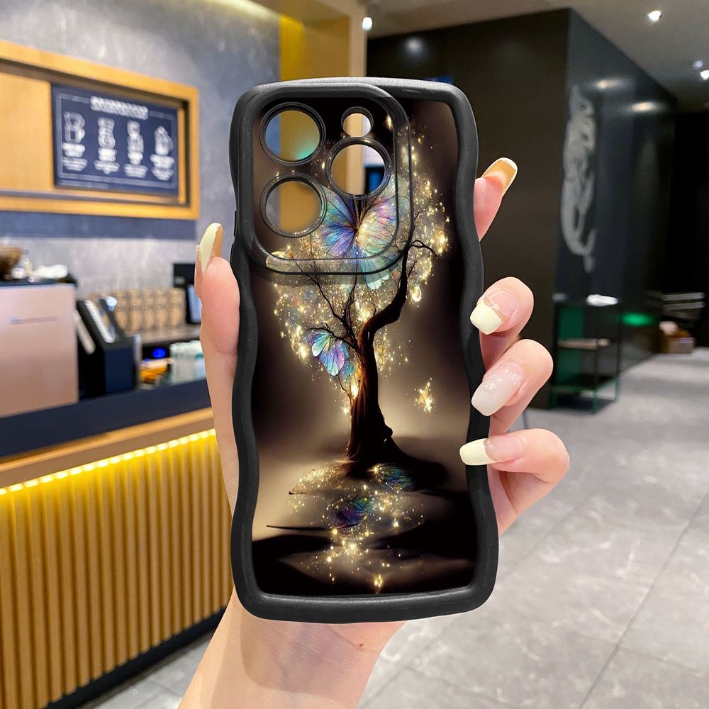 For Tecno Camon 19 Pro NEO 20 30 POP 6 GO 7 Spark GO 2023 8C 9 10 Pro 20C Crystal Butterfly Wave Frame Phone Case Anti Drop Cover
