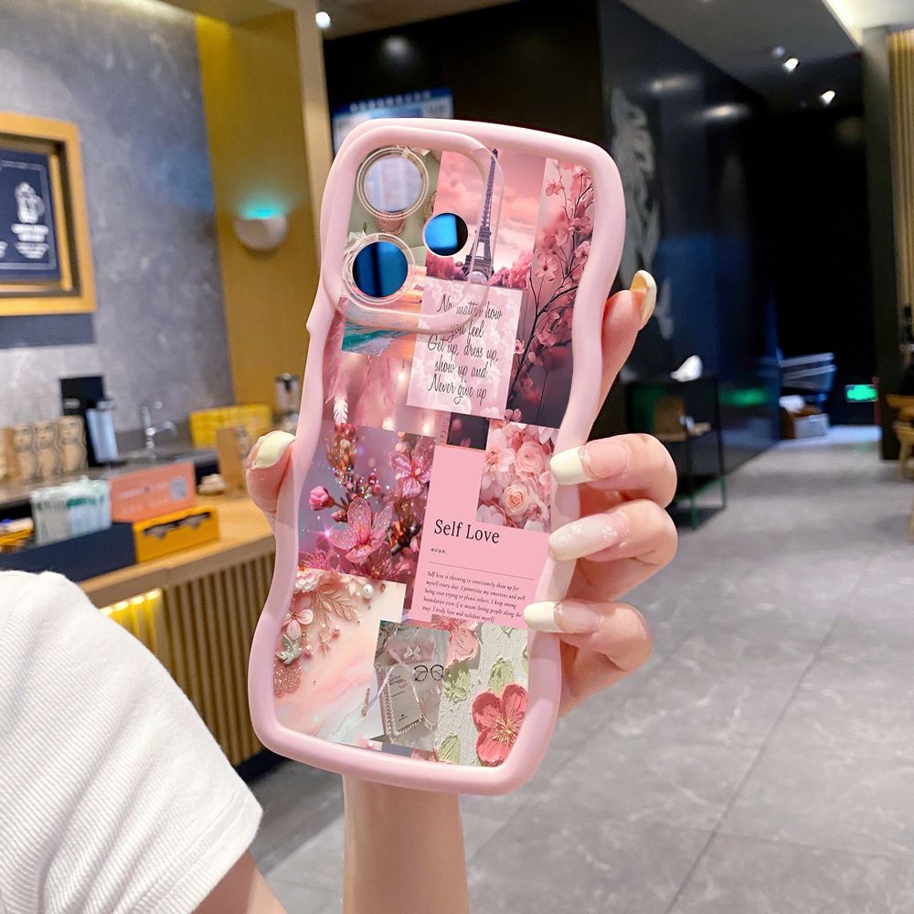 For Infinix Hot 40i 40 Pro Note 30 Play Smart 8 Pro 9 10 Play Lite Poetic Black Wave Frame Phone Case Anti Drop Cover