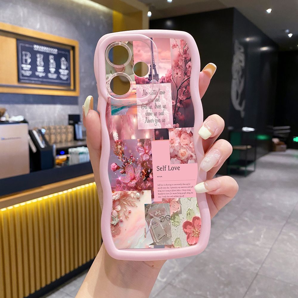 For Infinix Hot 40i 40 Pro Note 30 Play Smart 8 Pro 9 10 Play Lite Poetic Black Wave Frame Phone Case Anti Drop Cover
