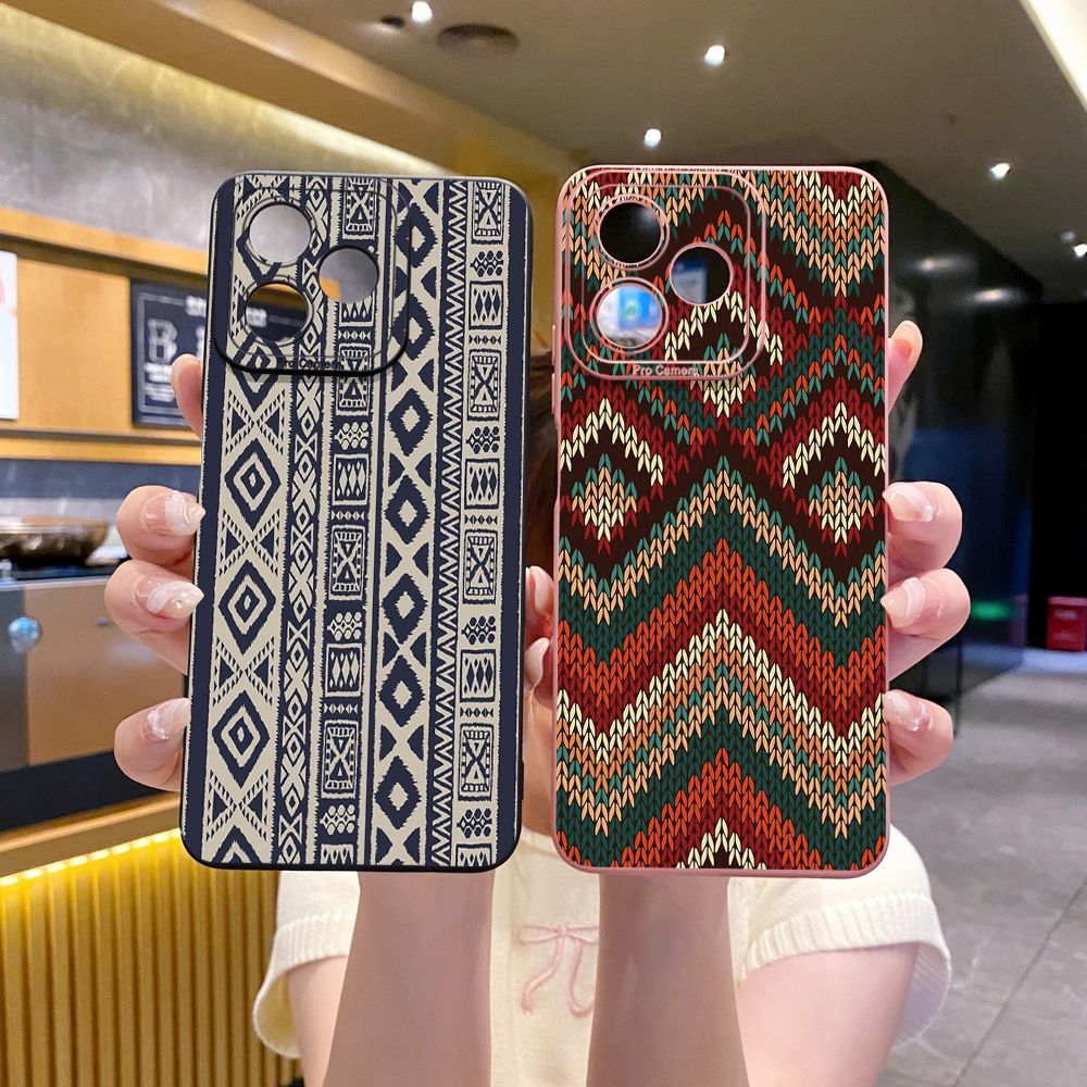 For Realme C61 C63 C65 C67 C53 C51 Note 50 60 C21 C33 C30 C35 C11 2021 C12 C15 C21Y C25Y Realme 12 13 Diamond Plaid Full Protective Case Anti Drop Cover