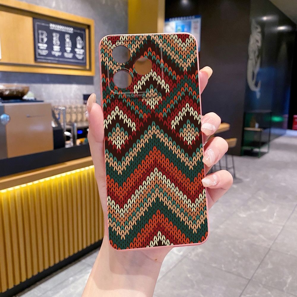 For Realme C61 C63 C65 C67 C53 C51 Note 50 60 C21 C33 C30 C35 C11 2021 C12 C15 C21Y C25Y Realme 12 13 Diamond Plaid Full Protective Case Anti Drop Cover