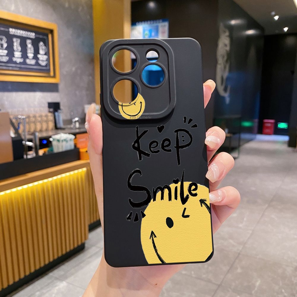 For Infinix Hot 50i 40i 40 Pro Note 12 G96 30 Hot 20 Play 12i 30i 20i 10S 11 Play 11S 10i Smart 8 9 5 Smile Face Emoj Full Protective Case Anti Drop Cover