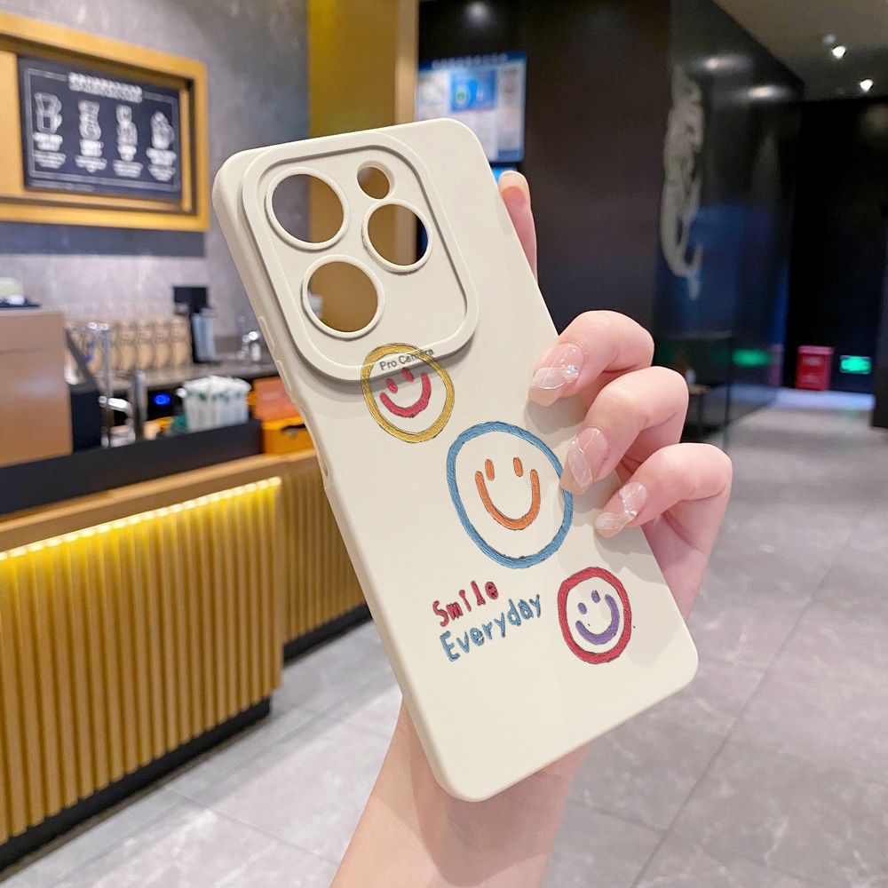 For Infinix Hot 50i 40i 40 Pro Note 12 G96 30 Hot 20 Play 12i 30i 20i 10S 11 Play 11S 10i Smart 8 9 5 Smile Face Emoj Full Protective Case Anti Drop Cover
