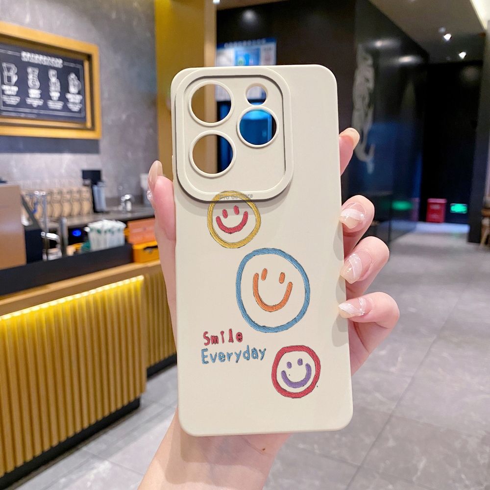 For Infinix Hot 50i 40i 40 Pro Note 12 G96 30 Hot 20 Play 12i 30i 20i 10S 11 Play 11S 10i Smart 8 9 5 Smile Face Emoj Full Protective Case Anti Drop Cover