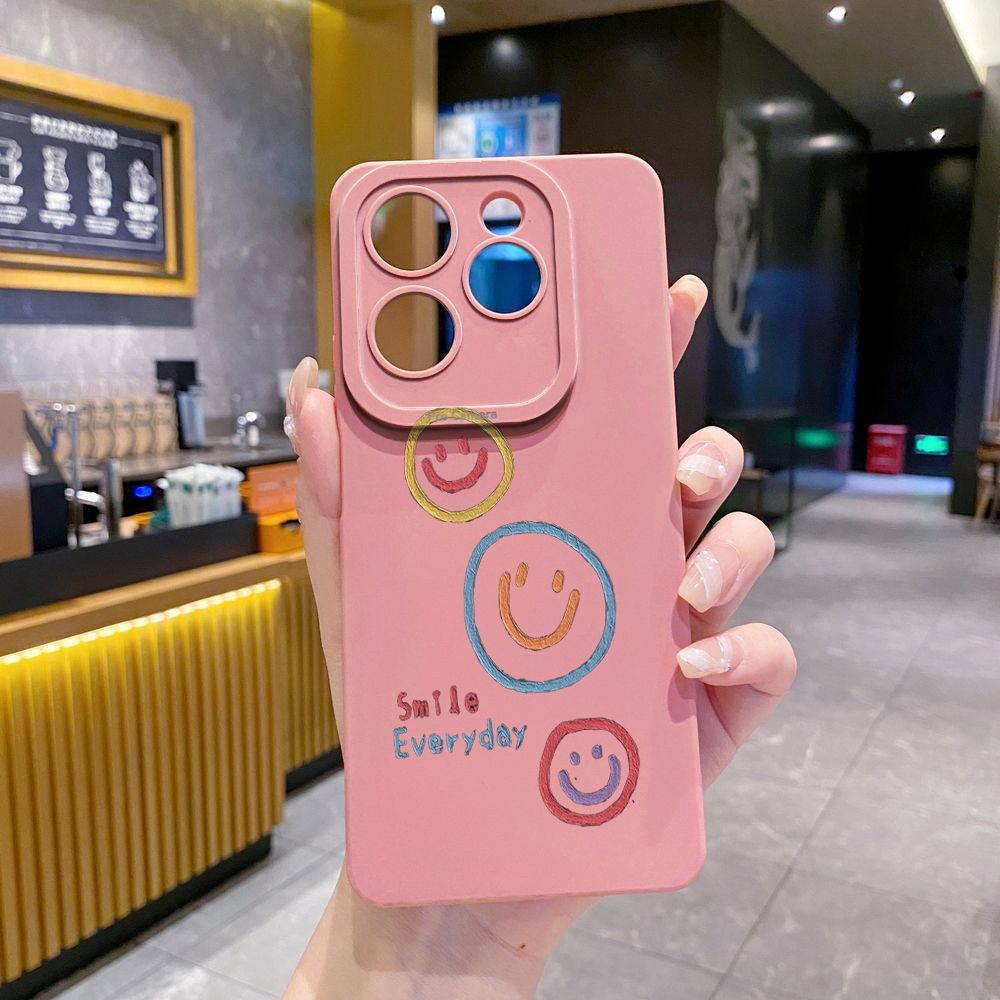 For Infinix Hot 50i 40i 40 Pro Note 12 G96 30 Hot 20 Play 12i 30i 20i 10S 11 Play 11S 10i Smart 8 9 5 Smile Face Emoj Full Protective Case Anti Drop Cover