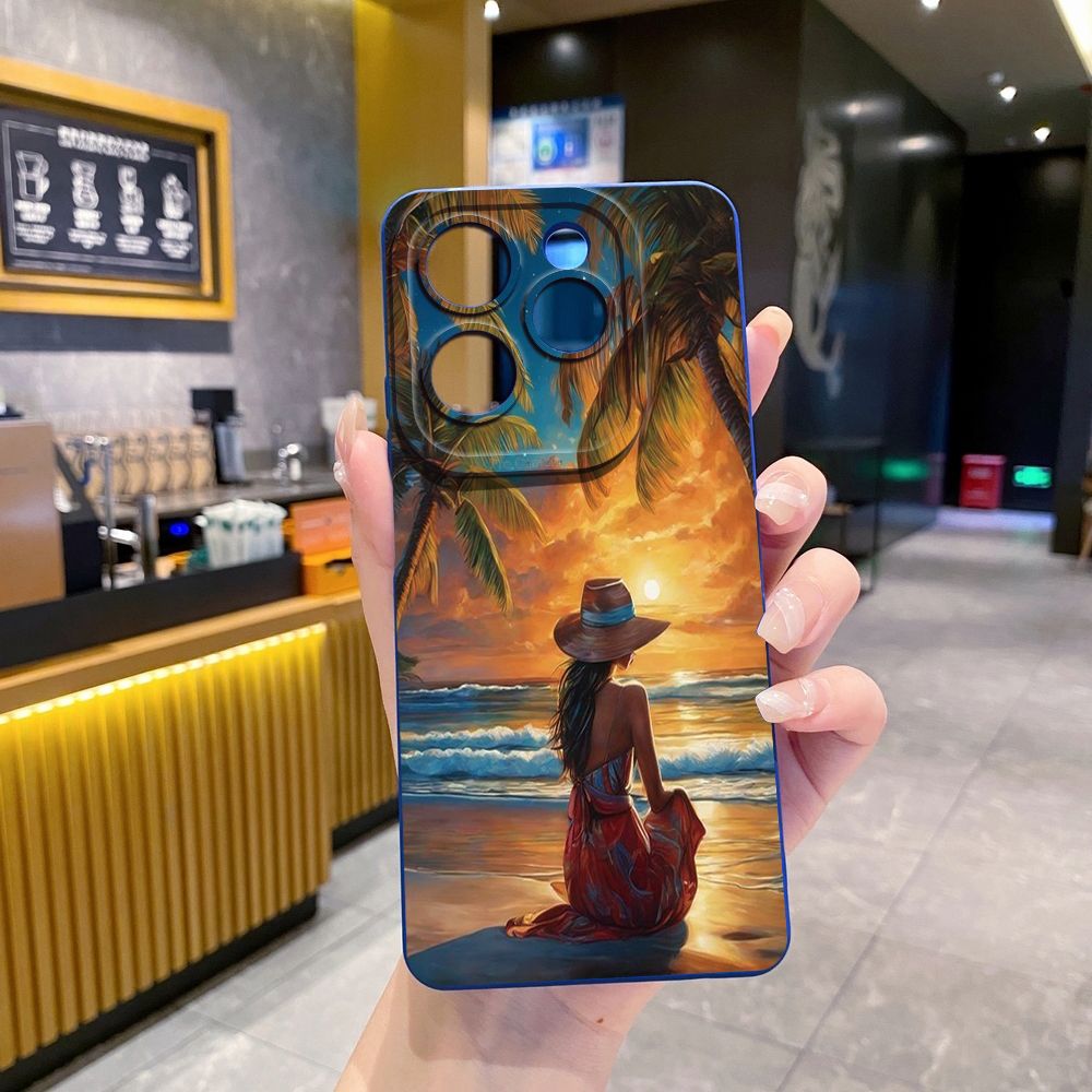 For Infinix Hot 50i 40i 40 Pro Note 12 G96 30 Hot 20 Play 12i 30i 20i 10S 11 Play 11S 10i Smart 8 9 5 Girl Eiffel Tower Full Protective Case Anti Drop Cover