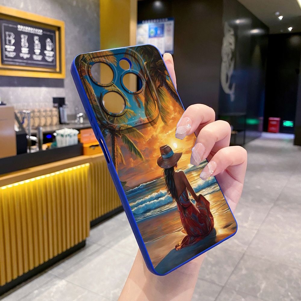 For Infinix Hot 50i 40i 40 Pro Note 12 G96 30 Hot 20 Play 12i 30i 20i 10S 11 Play 11S 10i Smart 8 9 5 Girl Eiffel Tower Full Protective Case Anti Drop Cover