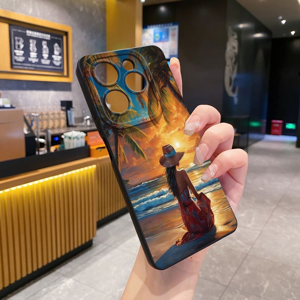 For Infinix Hot 50i 40i 40 Pro Note 12 G96 30 Hot 20 Play 12i 30i 20i 10S 11 Play 11S 10i Smart 8 9 5 Girl Eiffel Tower Full Protective Case Anti Drop Cover