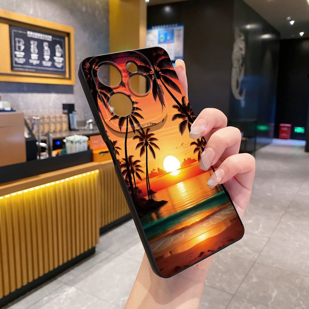 For Infinix Hot 50i 40i 40 Pro Note 12 G96 30 Hot 20 Play 12i 30i 20i 10S 11 Play 11S 10i Smart 8 9 5 Sunset Coconut Tree Full Protective Case Anti Drop Cover