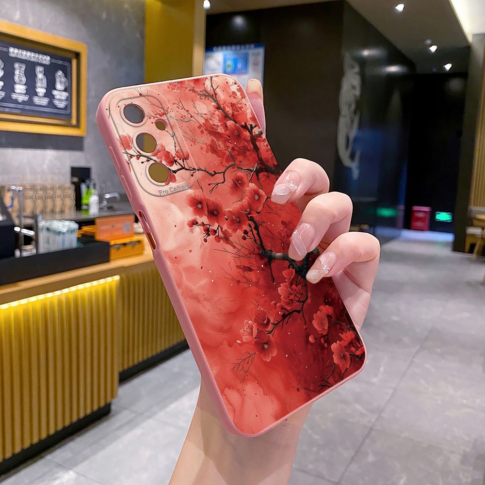 For Samsung Galaxy A16 A06 A15 A05 A25 A35 A55 A14 A24 A34 A54 A33 A53 A73 A32 A52S A72 Moon Flower Full Protective Case Anti Drop Cover