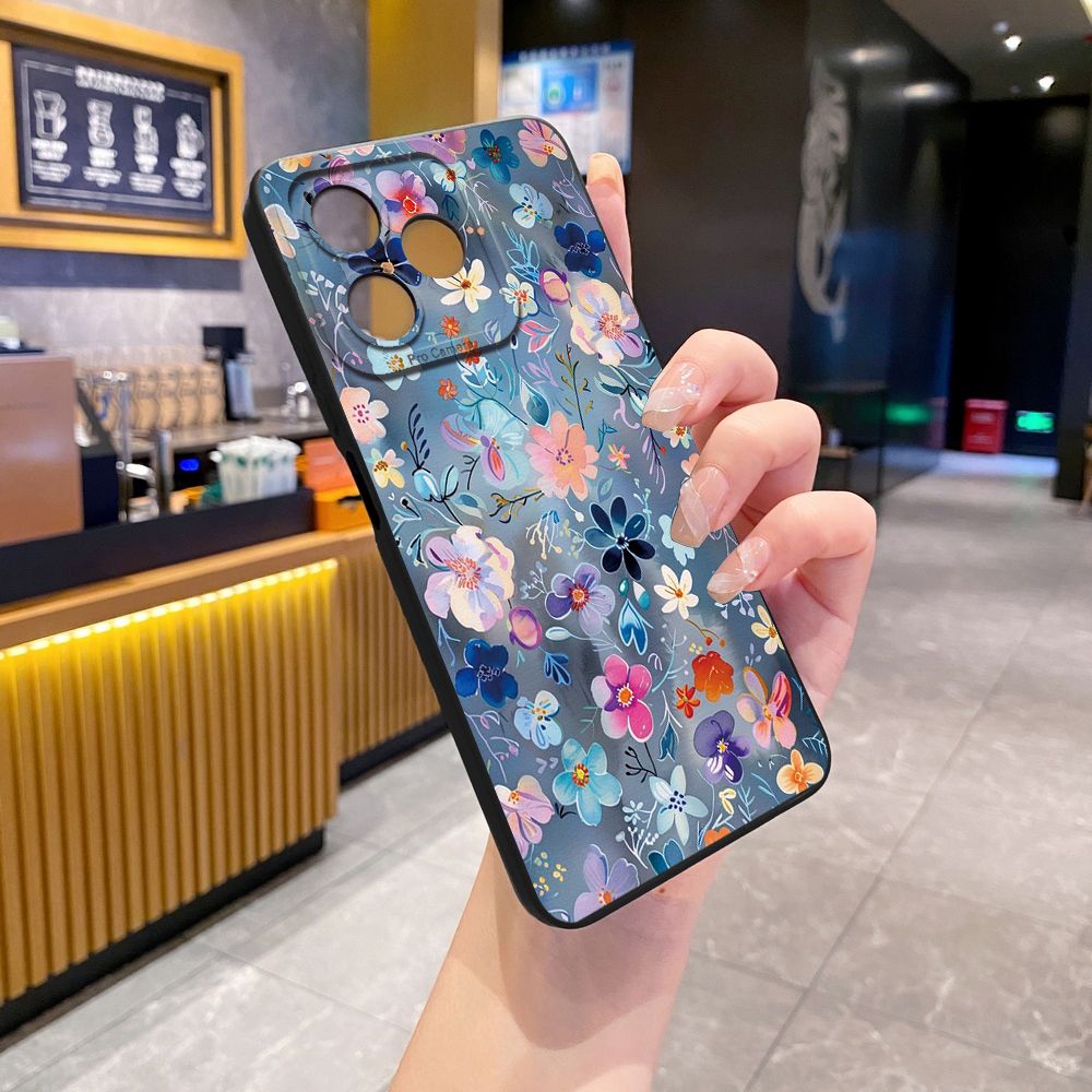 For Realme C61 C63 C65 C67 C53 C51 Note 50 60 C21 C33 C30 C35 C11 2021 C12 C15 C21Y C25Y Realme 12 13 Beauty Flower Full Protective Case Anti Drop Cover