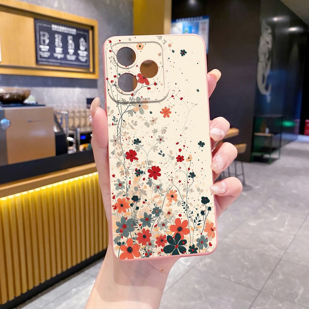 For Realme C61 C63 C65 C67 C53 C51 Note 50 60 C21 C33 C30 C35 C11 2021 C12 C15 C21Y C25Y Realme 12 13 Beauty Flower Full Protective Case Anti Drop Cover