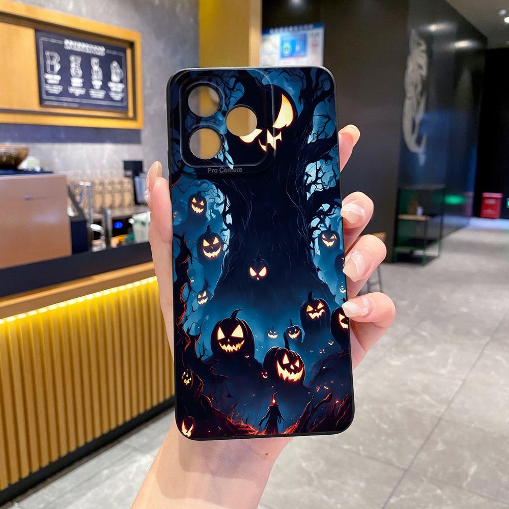 For Realme C61 C63 C65 C67 C53 C51 Note 50 60 C21 C33 C30 C35 C11 2021 C12 C15 C21Y C25Y Realme 12 13 Halloween Tree Full Protective Case Anti Drop Cover