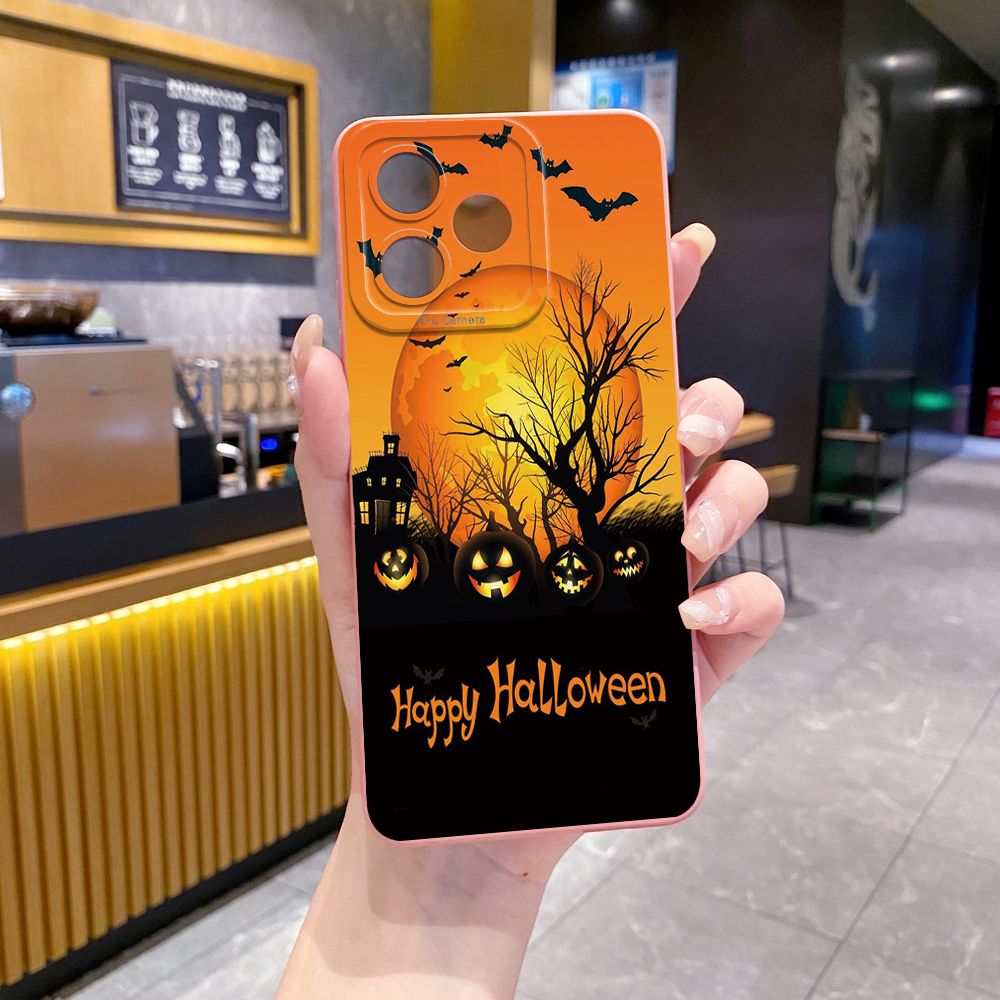 For Realme C61 C63 C65 C67 C53 C51 Note 50 60 C21 C33 C30 C35 C11 2021 C12 C15 C21Y C25Y Realme 12 13 Halloween Tree Full Protective Case Anti Drop Cover