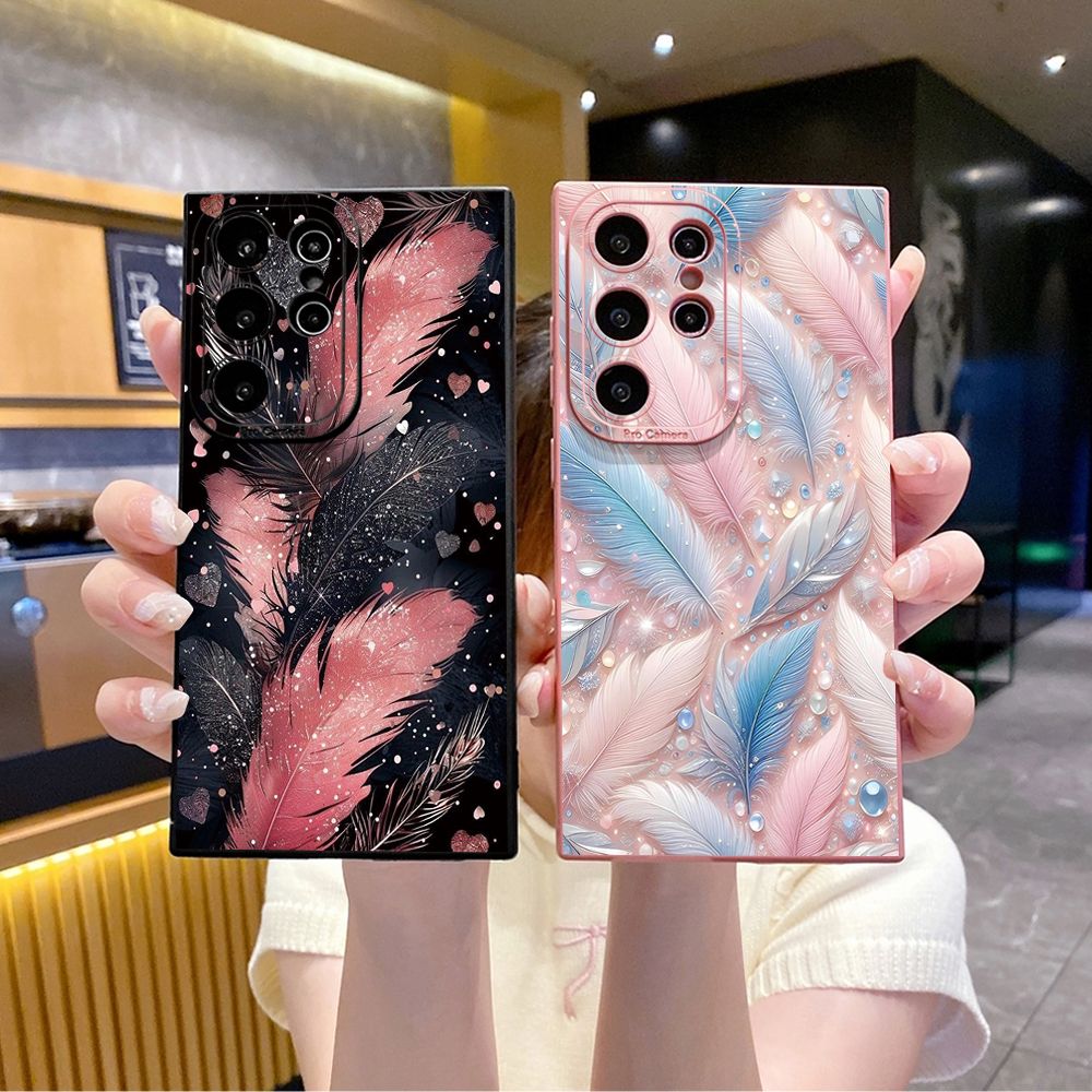 For Samsung Galaxy S24 S23 Ultra S22 Plus Note 20 S21 FE S20 Luxury Beauty Leaves Full Protective Case Anti Drop Cover