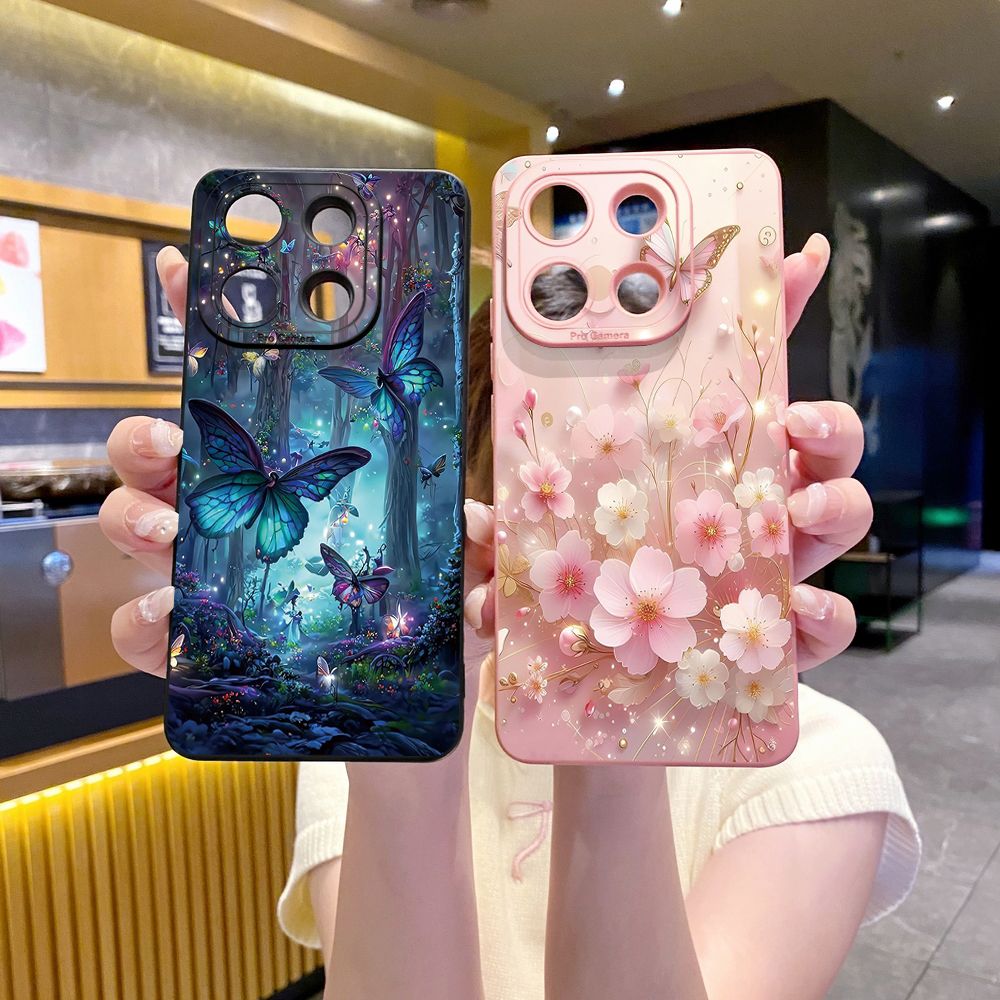 For Xiaomi Redmi Note 13 12 Pro 5G 12S 11S 13C A1 10 Pro 4G 10S Redmi 10C 9C Butterfly Flower Full Protective Case Anti Drop Cover