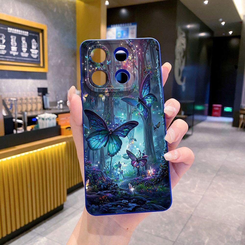 For Xiaomi Redmi Note 13 12 Pro 5G 12S 11S 13C A1 10 Pro 4G 10S Redmi 10C 9C Butterfly Flower Full Protective Case Anti Drop Cover